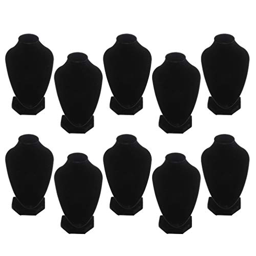 Buste Présentoir Bijoux Velours Noir Mannequin Collier Haute Qualité