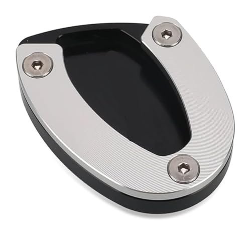 Seitenständer Verlängerungsplatte Für Day&Tona Für Street 675 Für Triple 675 R 765 R RS Motorrad Seitenständer Pad Kickstand Unterstützung Vergrößern Platte Verlängerung(Silber)