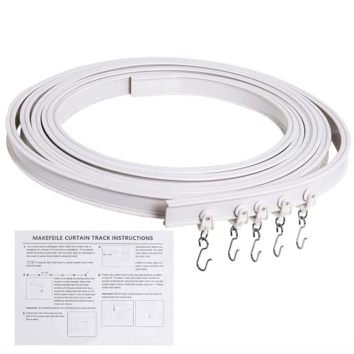 Hedday 5 Meter Deckenvorhangschiene, gebogene Vorhangschiene, flexible gebogene Vorhangschiene, Deckenhalterung für Raumteiler, Wohnmobil-Vorhang, Duschvorhang, Krankenhaus-Vorhangschienensystem Cover