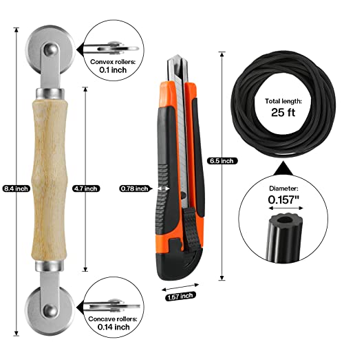 Windows Screen Repair Kit, Screen Door Repair Kit, Screen Replacement, Durable Fiberglass Screen Mesh With Spline/Rolling Tool/Knife (59" X 100", Black) #TOP2
