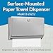 Bobrick Surface-Mounted Paper Towel Dispenser, Satin-Finish Stainless Steel, Holds 200 C-Fold & 275 Multifold Towels, ADA Compliant, Manual Operation, Tumbler Lock, Hemmed Tray Opening (Model B-26212)