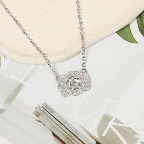 Belt Buckle Necklace Western Style Initial Letter Pendant Necklace, Decorative Belt Buckle Frame Design