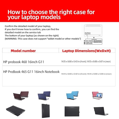 Funda para HP ProBook 460G11 de 16 pulgadas piel PU miniatura 6