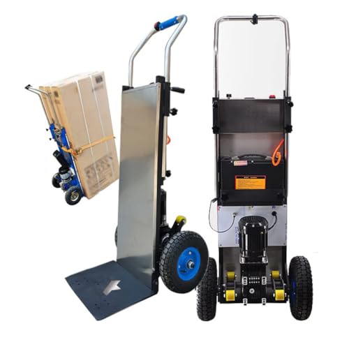 Carretilla de Mano eléctrica, Carro Eléctrico para Subir Escaleras, soporta escaleras y descensos, Pesada Escalera con Cuerda de Seguridad y Bomba de Aire para el Transporte de Muebles,001