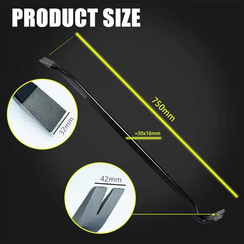 CCLIFE Nageleisen, 750 x 30 x 16 mm, Spezialstahl Brecheisen | Nagelzieher, Nagelfach, Brechstange, Hebel, Meißelspachtel, Hebelstange | Beste Hebelwirkung, biegefest