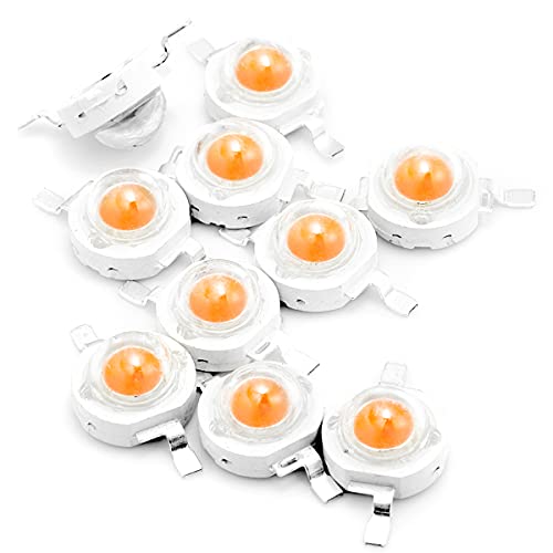 Chanzon 10 Pcs High Power Led Chip 3W Full Spectrum Plant Grow Light (380Nm - 840Nm / 400Ma - 500Ma / Dc 3V - 3.2V / 3 Watt) 3W Smd Cob Emitter Diode Components For Diy Hydroponic Flowers Growing Lamp #TOP6