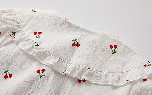 Image of Mud Kingdom Girls Blouse Shirts Spring Fall Long Sleeve Button-Down Top Ruffle Collar