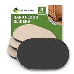 COVERCORNER Furniture Sliders for Hardwood Floors 4 PCS - 9 1/2 inch Sliders for Moving Furniture – Felt Furniture Pads for Hardwood Floors