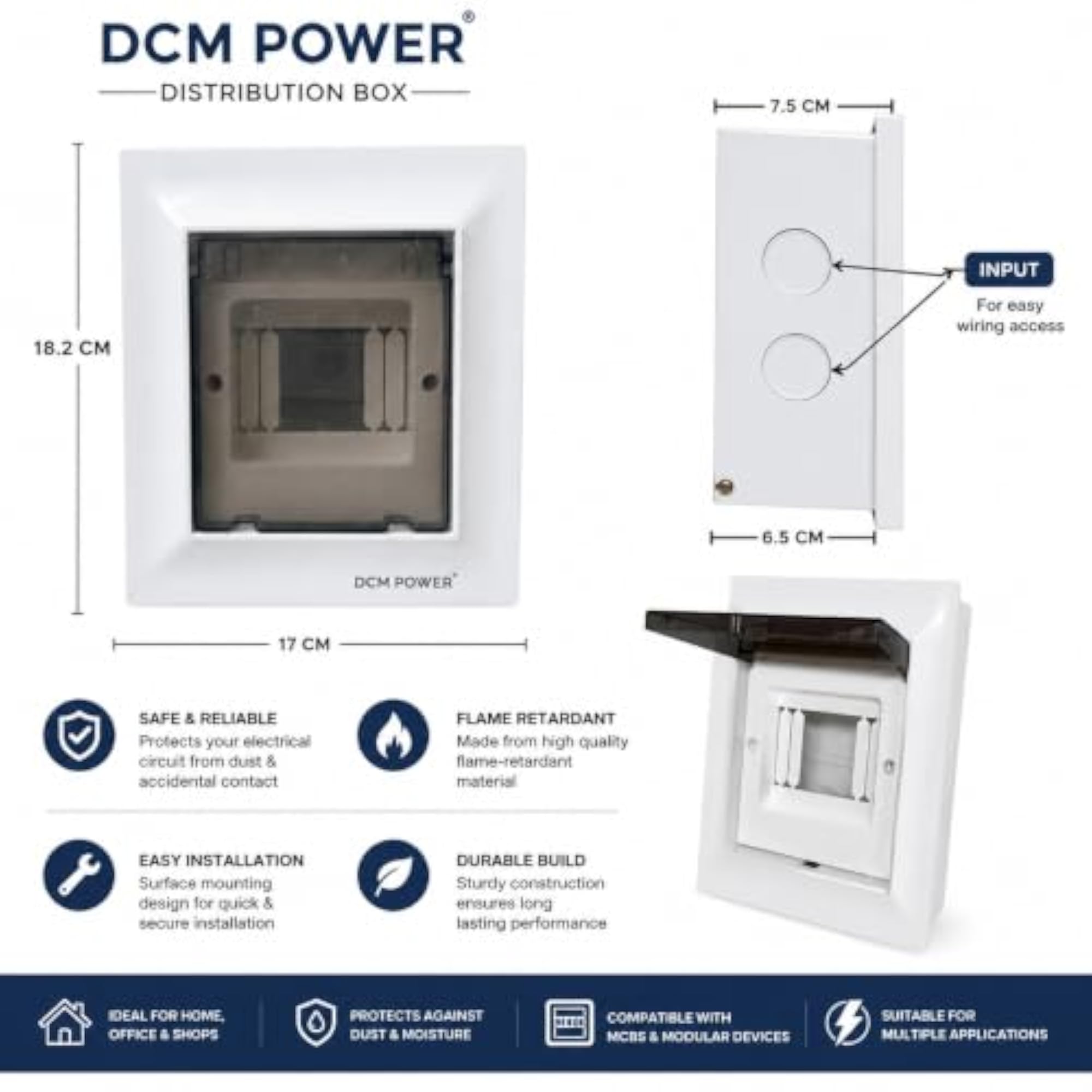 4 Way Metal Wall Mounted MCB Box