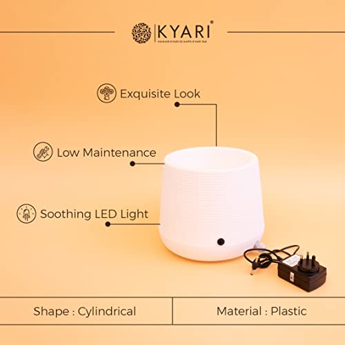 Image of KYARI Illuminati Led Plastic Pots for Indoor Plants with Drainage Hole & Stand (Best Flower Pots & Planters for Home Decor, Living Room, Kitchen, Bedroom, Table Top, Office, Gifting, Pink, Pack of 1)