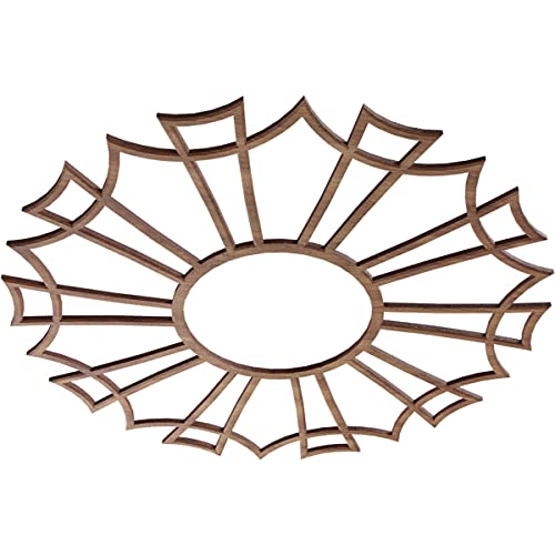 Image of Ekena Millwork 20 inchOD x 7 inchID x 3 /8 inchT Augustus Wood Fretwork Pierced Ceiling Medallion, Walnut