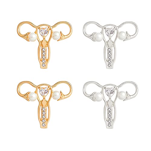 Image of 4Pcs Cute Shape Pin The Uterus Brooch Feminist Jewelry as Gift for Doctor /Nurse /Graduation Medical Jewelry