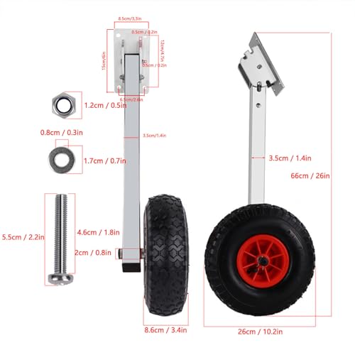Acouto Roue de Lancement Marine, Roue de Lancement à Poutre Marine en Acier Inoxydable, Roue de Lancement Marine pneumatique d'une capacité de Charge de 600 LB (livrée sans gaz)