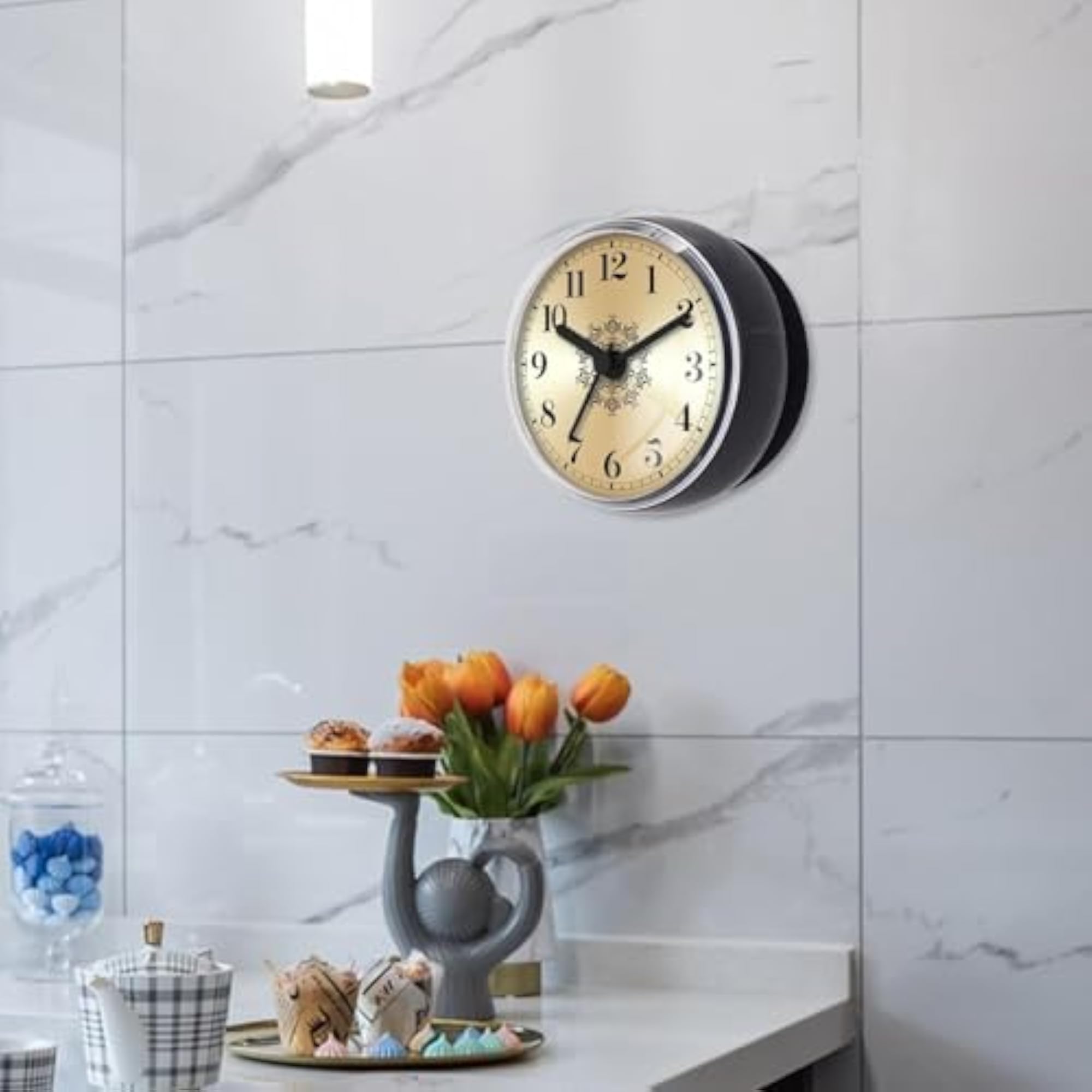 Waterproof Shower Clock with Suction Cup, Compact Design