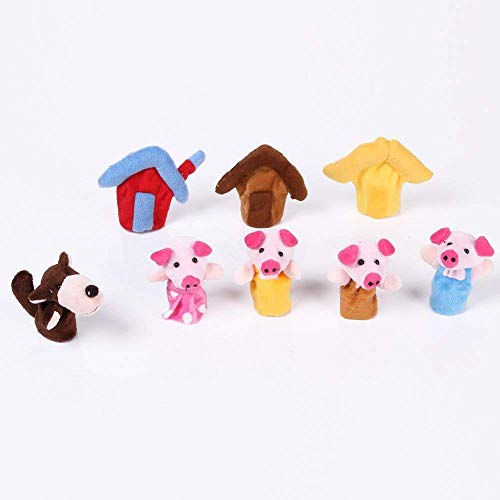 LHKJ 8 Stücke Schwein Fingerpuppen Set,Tiere Lernen Handpuppe Fingerpuppen für Baby und Kleinkinder