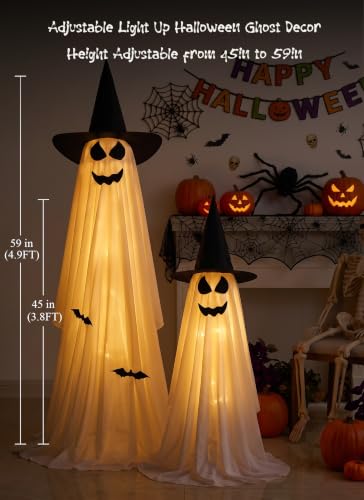 2 Pack 5 FT Halloween Light Up Ghost Outdoor Decoration  - image 6