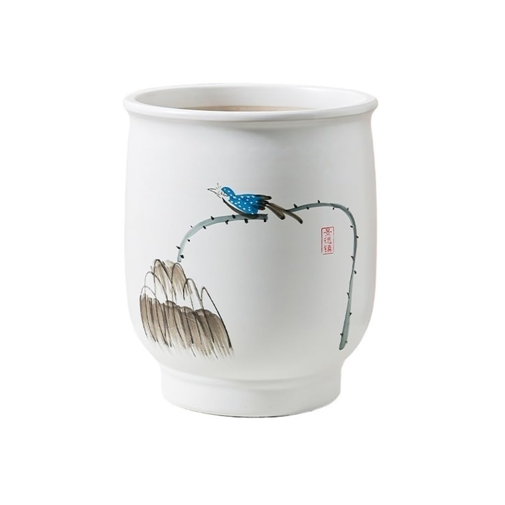 Z4T8M2K6G5 Indoor Plant Pots Ceramic Flower Pot Desktop Chinese Style Household White High-end Entrance Decoration Green Plant Garden Planters