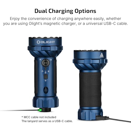 Image of OLIGHT Marauder Mini 2 Bright Flashlight 10,000 Lumen with 750 Meters Beam Distance, Rechargeable Light with Dual Charging & 5 Lighting Modes for Outdoor, Camping, Emergencies (Midnight Blue)