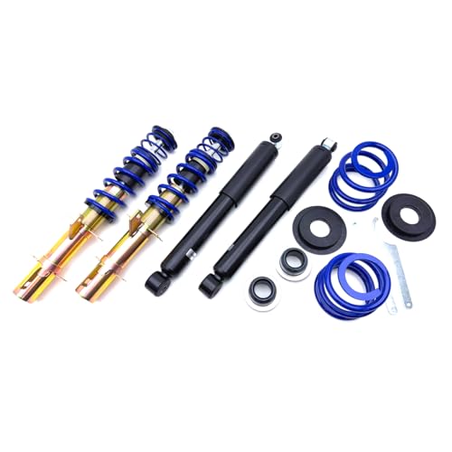 Solo Werks S1 Coilover Kit Compatible with Audi TT Quattro 1998-2005 (MK1), Compatible with VW MK4 Golf R32 - Height Adjustable, Model S1VW005