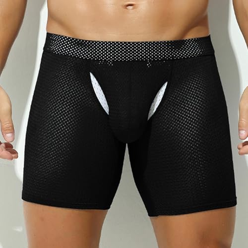 Men's Mesh Hollow Out Sports Workout Boxer Briefs, Stretch Mid Waist Breathable Athletic Supporter Performance JockStrap2