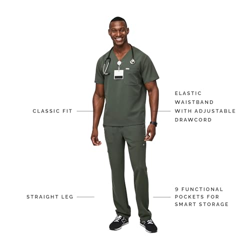 FIGS Cairo Cargo Zip Fly Scrub Pants for Men – Moss, S by FIGS - Image 3