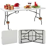 Velway Gartentisch klappbar 180x74cm Buffettisch - Schneller Einsatz Klapptisch für 6-8 Personen...