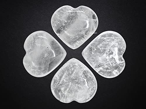 Image of Crystal Heaven Certified Clear Quartz Crystal Heart Palm Pebbles Stones For Anxiety Stress Relief Massage - Aaa Grade Original Healing Gemstone Agate Heart Palm Stone For Yoga Meditation Spiritual