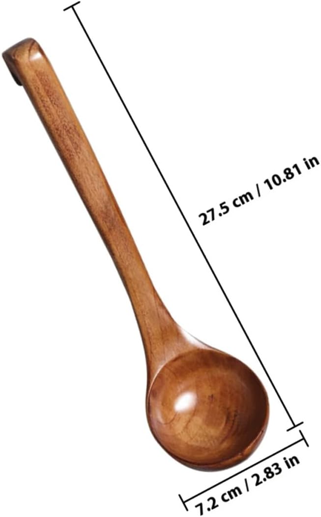 Japanese Wooden Soup Ladle Long Handle Large Bowl for Ramen