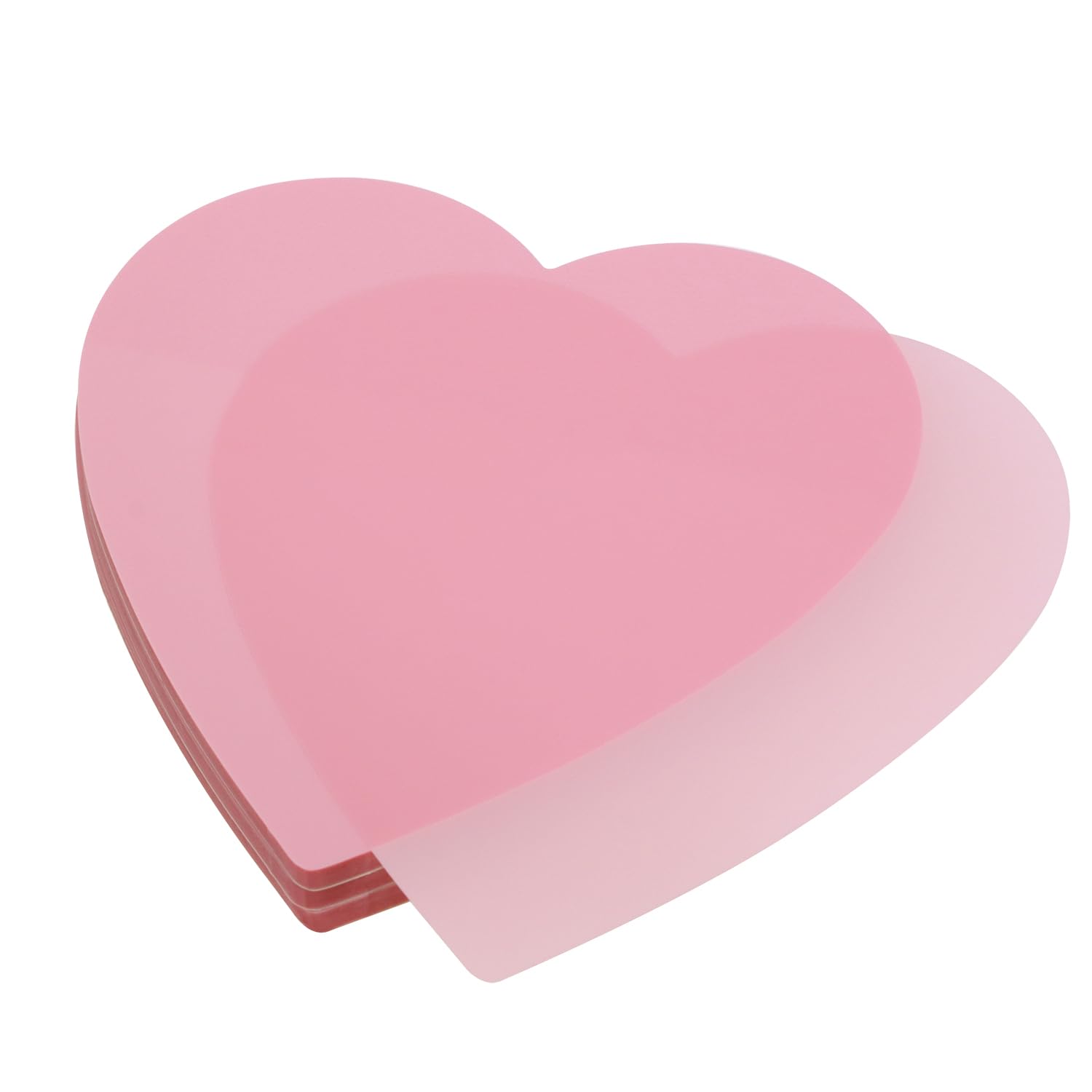 ONLYKXY 3 Pack Heart Shaped Transparent Sticky Notes 2.8X2.8in Waterproof Self-Stick Book Tabs 150 Sheets PET Markers Sticky Notes Pad (Pink)