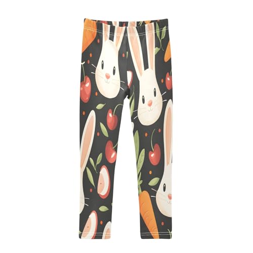 Toddler Girls Leggings Printed Yoga Pants Leggings Carrots Cherries and Rabbit Faces for Kids
