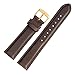 WOCCI 20mm Vintage Leather Watch Band for Men and Women, Gold Buckle (Dark Brown)
