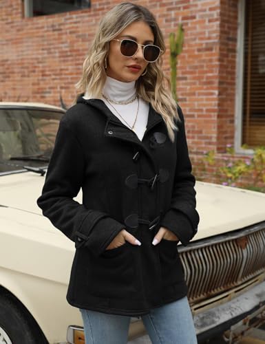 Gihuo Winter Jackets for Women Sherpa Lined Jacket Women Duffle Toggle Coat Hooded Fleece Jacket4