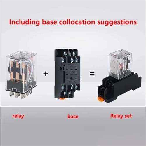 Relais de commande HH52P miniature 12V alternatif avec base intermédiaire - 8