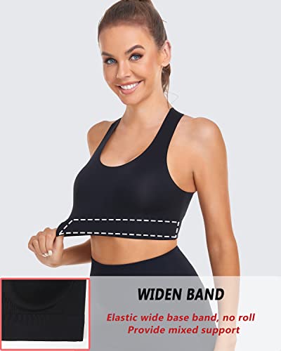 Cordaw Sports Bra For Women Seamless Smooth Yoga Bra Medium Impact High Support Ultra Soft& Comfort Workout Bra With Pads, Black S #TOP2