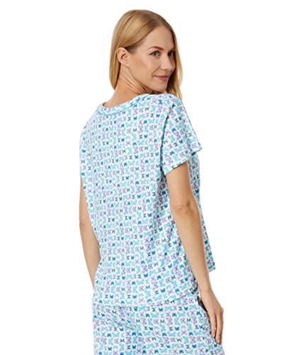 Image of Karen Neuburger Women's Short Sleeve Top and Bermuda Short Bottom Pajama Set