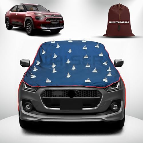 Image of WALSER Spike Car Cover for Citroen Basalt X | Anti-Climb Nail Guard for Dogs & Monkeys | Protects Bonnet, Roof & Dicky | UV, Dust & Snow Protection | Spike Cover with 4 Adjustable Hook