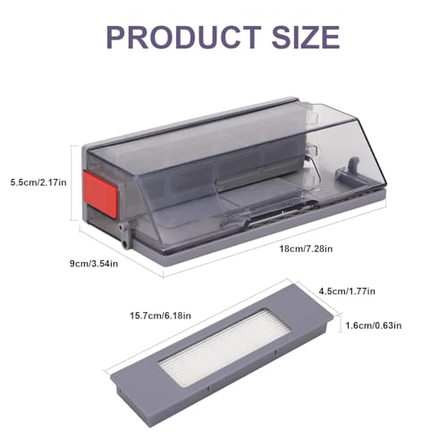 Image of Sgizoku Dust Bin Box for ECOVACS Deebot T8 AIVI Robot Vacuum Cleaner - Replacement Accessories Parts (Not Suitable for Automatic Dust Collection Plate)