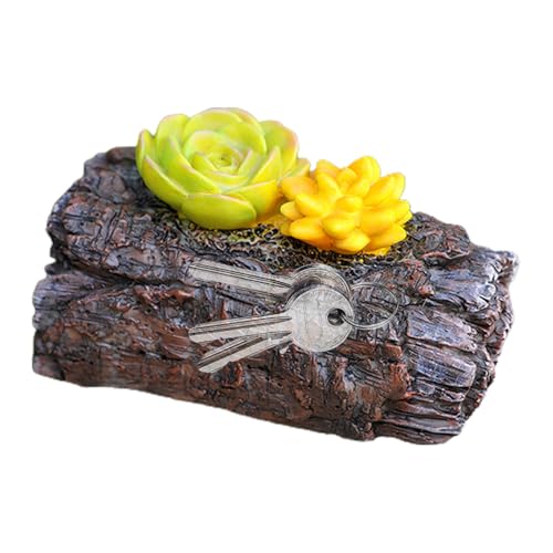 Escondite de piedra oculta para jardín, decoración falsa, soporte de almacenamiento seguro, diseño realista, caja secreta al aire libre, para un nuevo propietario o alguien que viaja mucho oculto