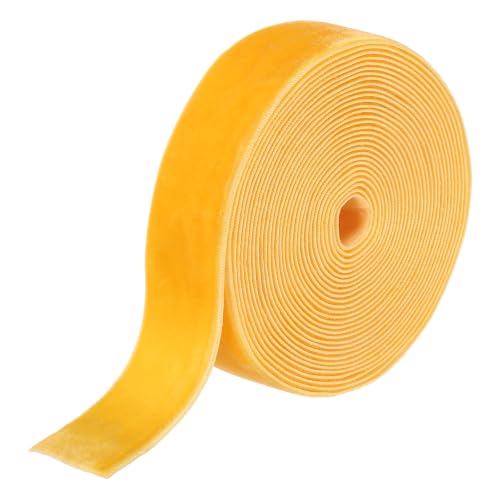 MECCANIXITY Ruban velours 1 po x 5 verges simple face, jaune