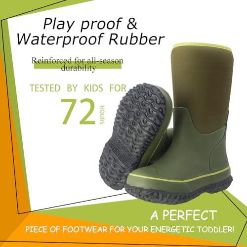 CNSBOR Kids Snow Rain Boot Waterproof Cold Weather Shoes for Toddlers Outdoor Winter Boots4