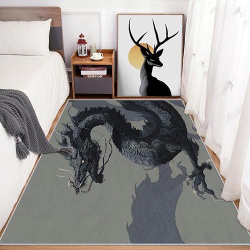 Tapis salon dragon lavable pour éviter les glissades tapis doux
