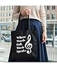 Hippowarehouse Where words fail, music speaks Tote Shopping Gym Beach Bag 42cm x38cm, 10 litres #1