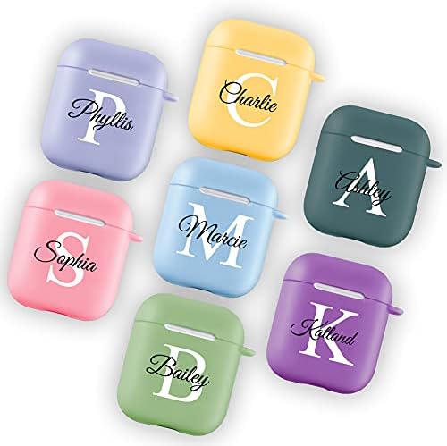 iMeetCase Custom Name Case for Apple AirPod 2 and 1,DIY TPU Soft Personalized Text Gift Shock Absorption AirPod 2&1 Case Cover(7 Colors to Choose)