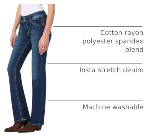 Image of WallFlower Luscious Curvy Bootcut Jeans for Women, Mid-Rise Insta Stretch Denim, Size-Inclusive Juniors Jeans