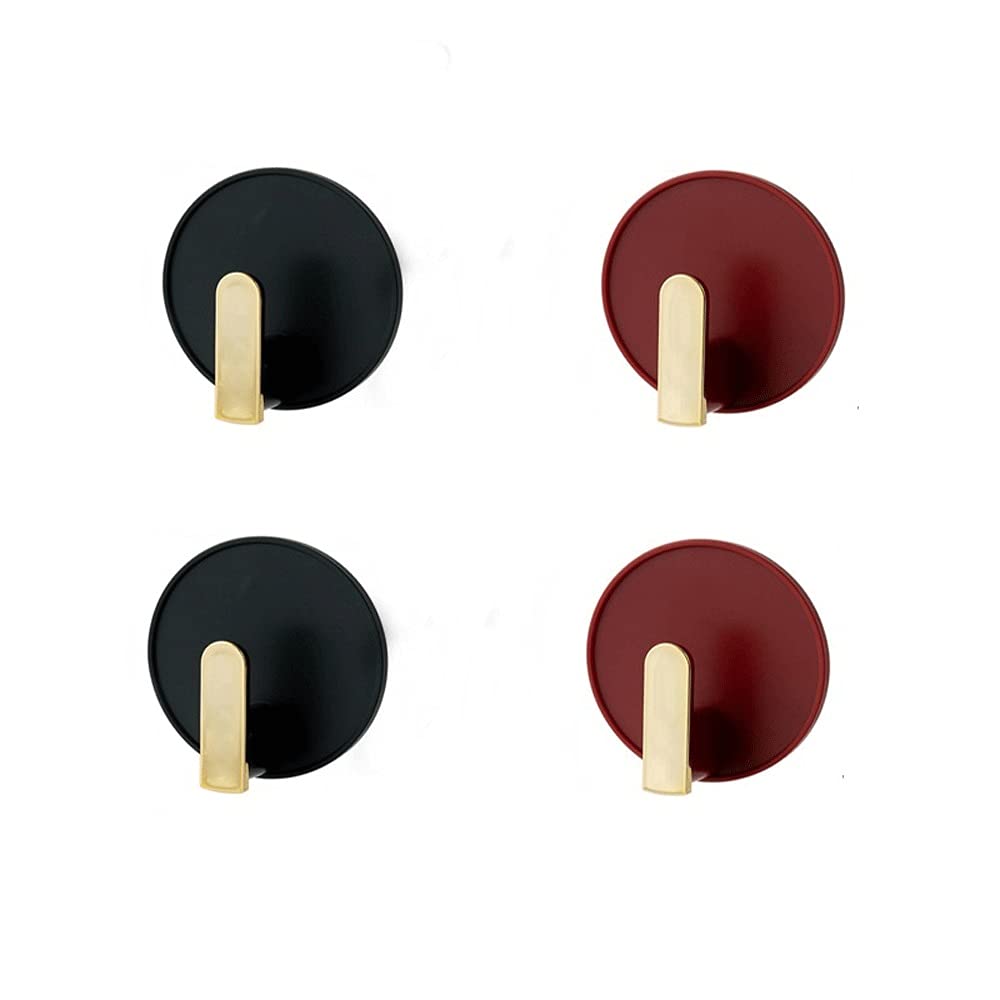 Lcanallyms One Color Wall Hooks, Sticky Hooks, For Hanging,4Pcs Wall Coat Rack Clothes Storage Hook Key Holder Punch-Free Sticker Seamless Home Door Hanger Decor