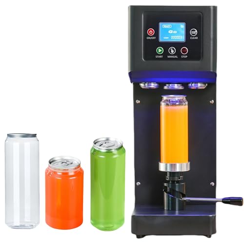 Airosia Automatic Can Sealing Machine- 2.4-6.7 inch Height Adjustable,Commercial soda can sealer machine for Plastic and Aluminum Beer Can (5.5cm in Diam)-Black Cup Sealing Machine
