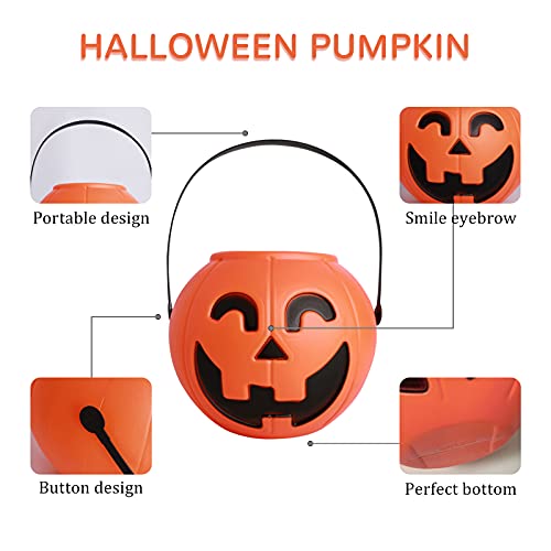 Halloween Pumpkin Jack O' Lantern Candy Bucket 17cm Trick or Treat Bucket Halloween Decorations Party Favors Treat Container Gift Boxes - Thumbnail 4