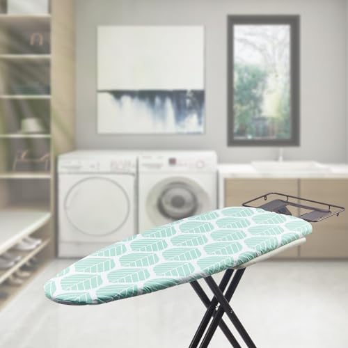 Seiritex Wide Ironing Board Cover and Pad 18 x 49 inch Heat Reflective with Hook and Loop Fasteners, Thick Padding with Elasticized Edges, 3 Layers Iron Board Cover (Green Leaf) by Seiritex - Used condition - Image 3