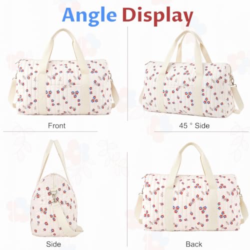 Image of PALAY Travel Bag for Women Flowers Polyester Bags for Gym, Duffle, Mom
