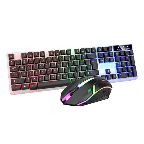 Clavier et souris de jeu filaire USB DEL IndoTeam disposition britannique UK